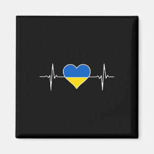 Imán Bandera de Ucrania Corazón Raíces Vacaciones Ucran