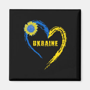 Imán Bandera de Ucrania Corazón Vintage Amantes Ucrania