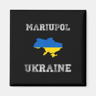 Imán Bandera de Ucrania desgastada Orgullo de Mariupol
