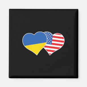 Imán Bandera de Ucrania Estados Unidos Corazón Amor Ucr