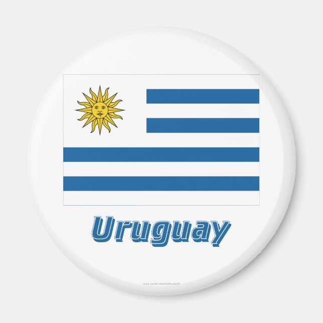 Imán Bandera de Uruguay con nombre (Frente)