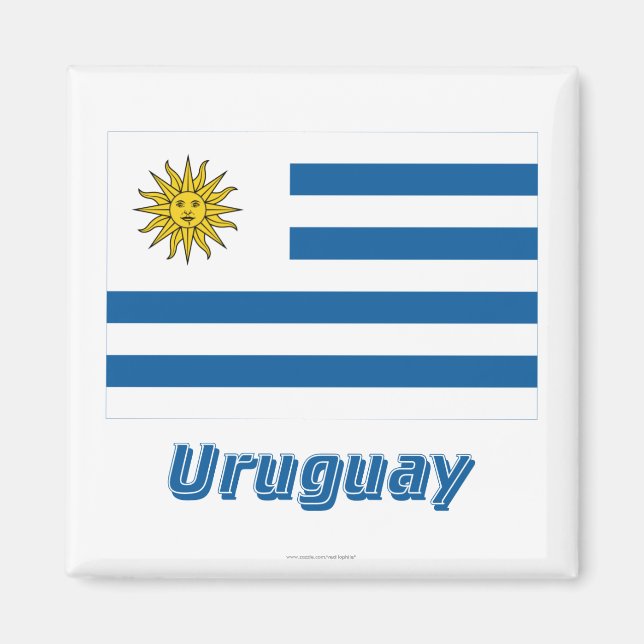 Imán Bandera de Uruguay con nombre (Frente)