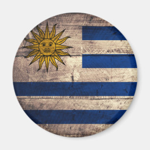 Imán Bandera de Uruguay de madera antigua