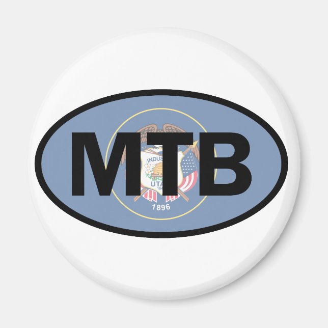 Imán Bandera de Utah en bicicleta de montaña (Frente)