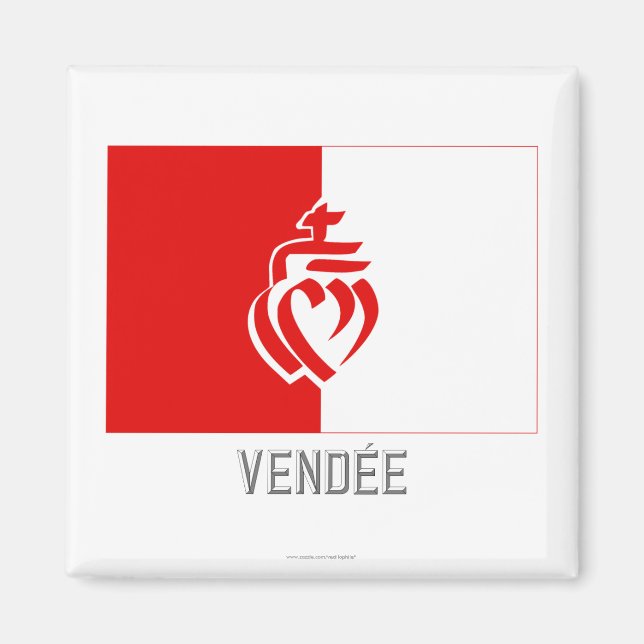 Imán Bandera de Vendée con nombre (Frente)