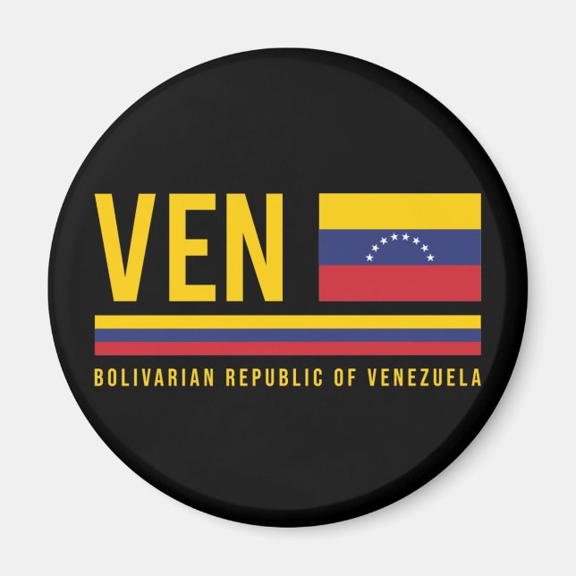 Imán Bandera de Venezuela y diseño de código ISO Alpha  (Frente)
