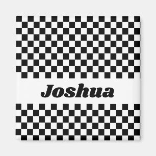 Imán Bandera de verificación en blanco y negro