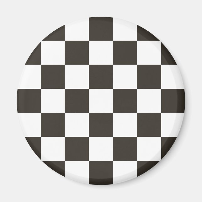 Imán Bandera de verificación (negro y blanco) (patrón d (Frente)
