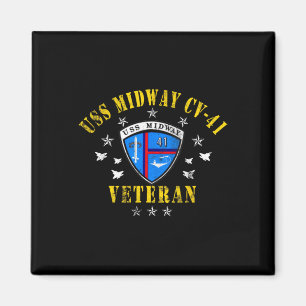Imán Bandera de veterano del portaaviones Uss Midway Cv