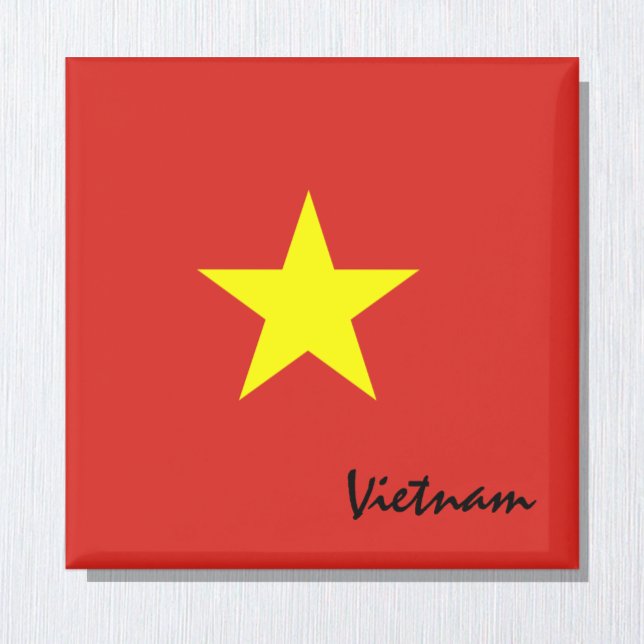Imán Bandera de Vietnam y vacaciones vietnamitas, viaje (Subido por el creador)