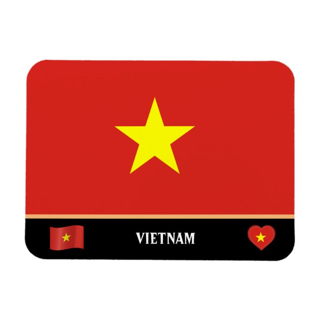 Imán Bandera de Vietnam y viaje a Vietnam / Vietnam (Horizontal)