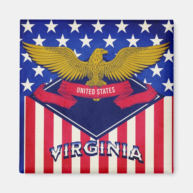 Imán Bandera de Virginia USA (Frente)