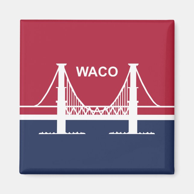 Imán Bandera de Waco (Texas, Estados Unidos) (Frente)