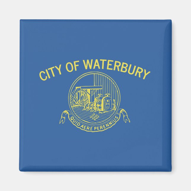 Imán Bandera de Waterbury (Connecticut) (Frente)