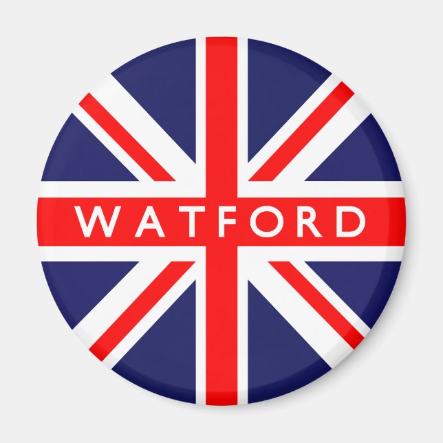 Imán Bandera de Watford Reino Unido (Frente)