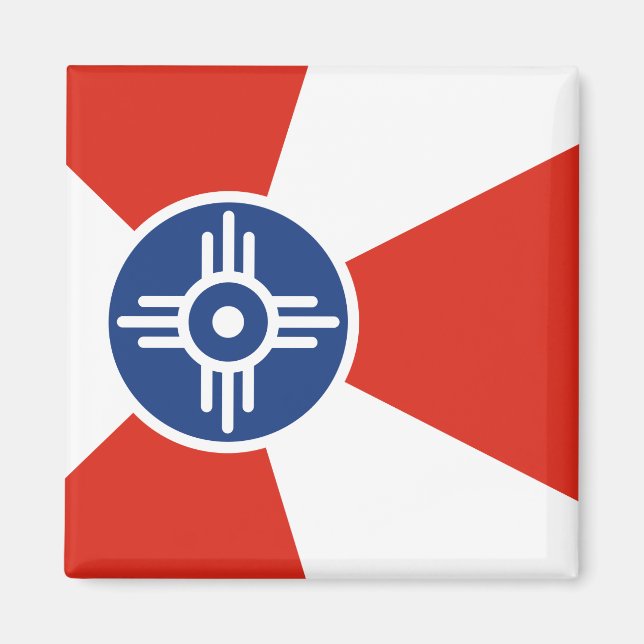 Imán Bandera de Wichita (Kansas, Estados Unidos) (Frente)