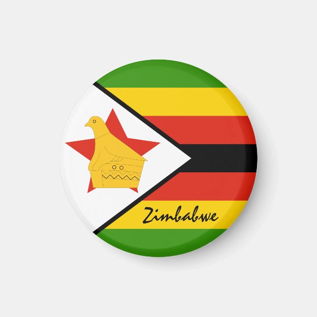 Imán Bandera de Zimbabue y África - hinchas de viajes y (Frente)