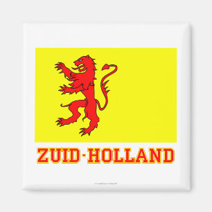 Imán Bandera de Zuid-Holland con nombre