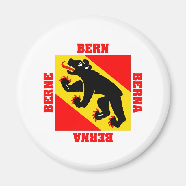 Imán Bandera del cantón Berna Suiza (Frente)