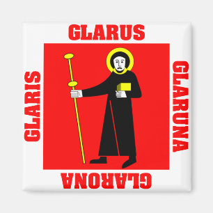 Imán Bandera del cantón de Glarus Suiza
