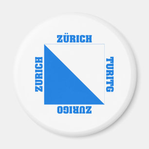 Imán Bandera del cantón de Zurich Suiza