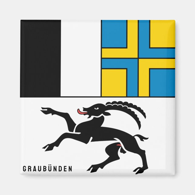 Imán Bandera del Cantón Graubünden, Suiza (Frente)