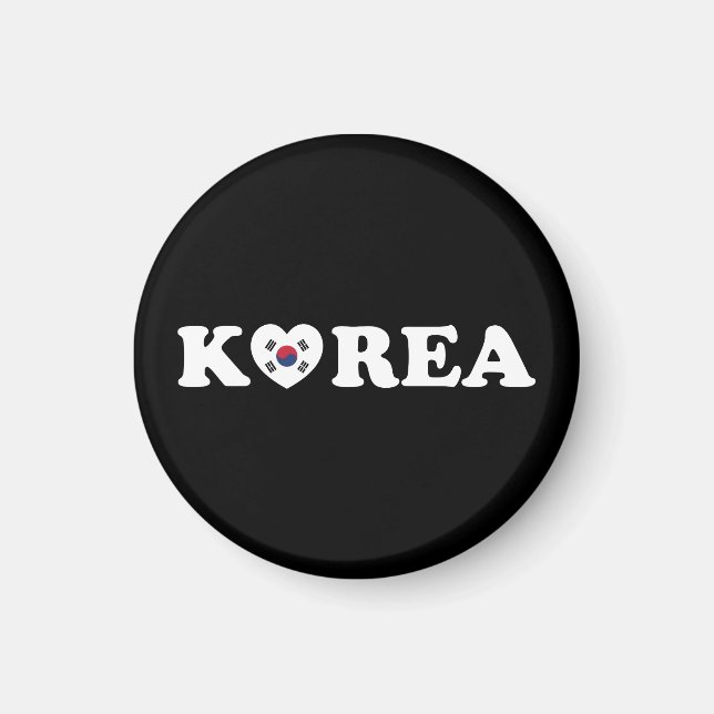 Imán Bandera del Corazón de Amor de Corea (Frente)