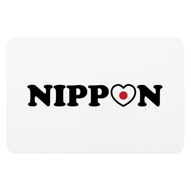 Imán Bandera del Corazón de Amor Nippon (Horizontal)