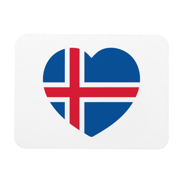 Imán Bandera del Corazón de Islandia (Horizontal)