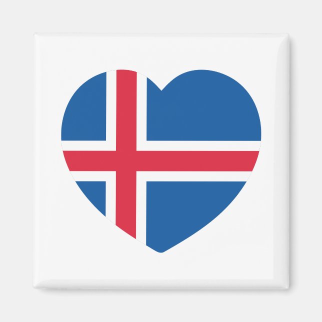 Imán Bandera del Corazón de Islandia (Frente)