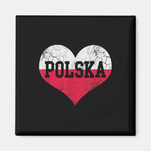 Imán Bandera del Corazón Polaca Herencia Familiar Polac