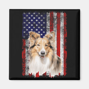 Imán Bandera del Día 4 de Julio para Amantes del Perro 