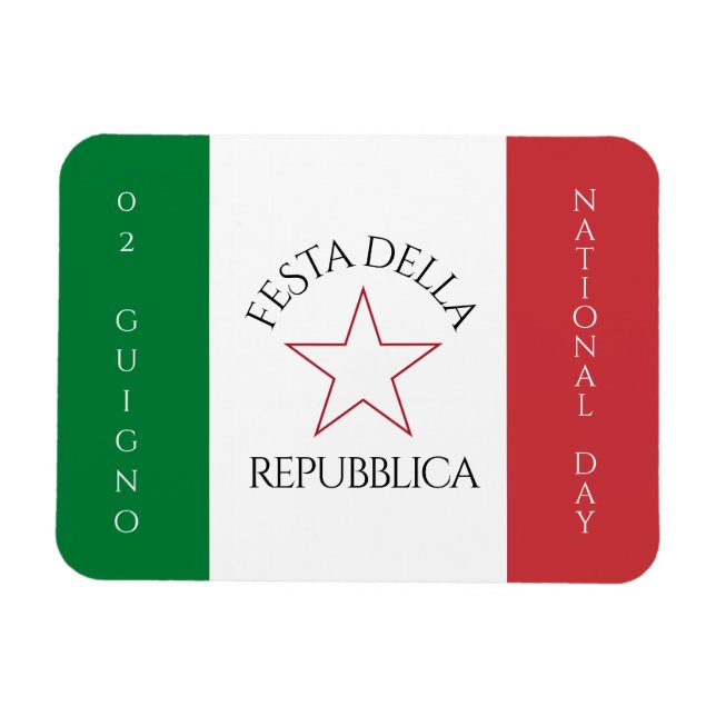 Imán Bandera del Día Nacional de la Festa della Repubbl (Horizontal)