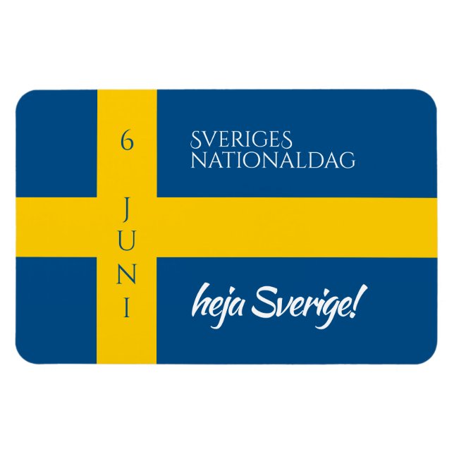 Imán Bandera del Día Nacional Sueco Sveriges Nationalda (Horizontal)