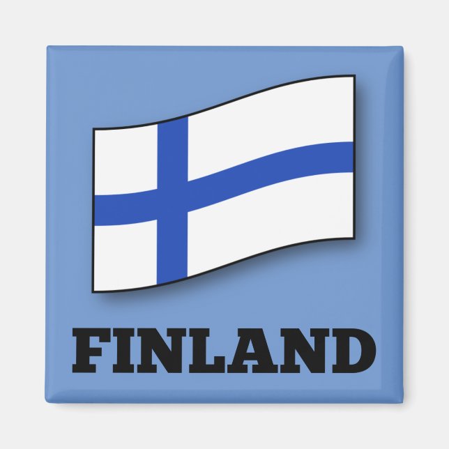 Imán Bandera del diseño personalizado de Finlandia (Frente)