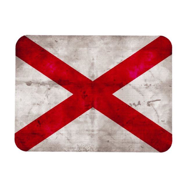 Imán Bandera del estado de Alabama (Horizontal)