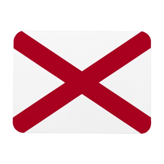 Imán Bandera del estado de Alabama (Horizontal)