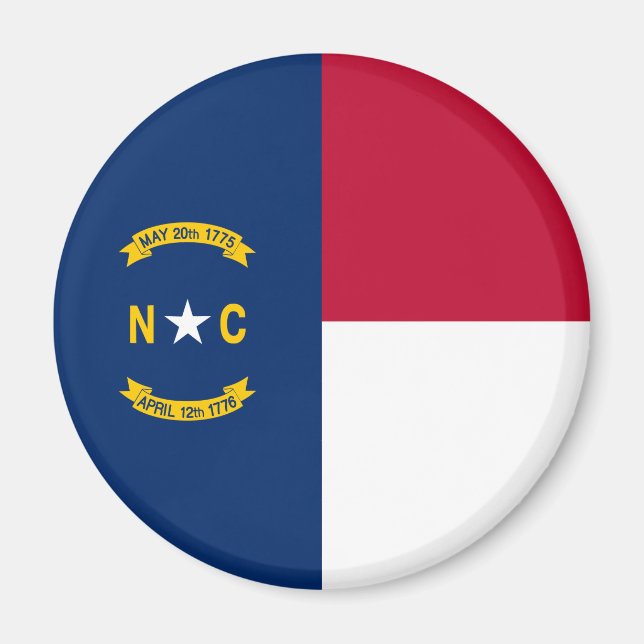 Imán Bandera del Estado de Carolina del Norte (Frente)