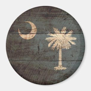 Imán Bandera del estado de Carolina del Sur en grano de