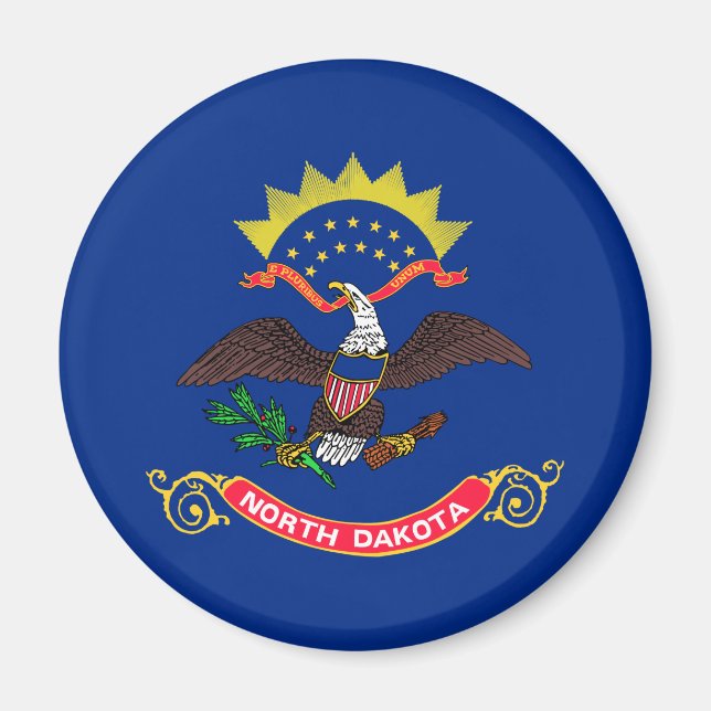 Imán Bandera del Estado de Dakota del Norte (Frente)