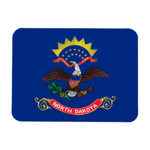 Imán Bandera del estado de Dakota del Norte