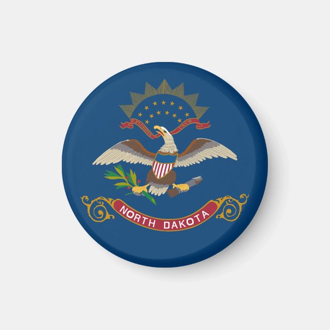 Imán Bandera del Estado de Dakota del Norte (Frente)