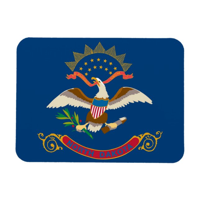Imán Bandera del Estado de Dakota del Norte, Estados Un (Horizontal)