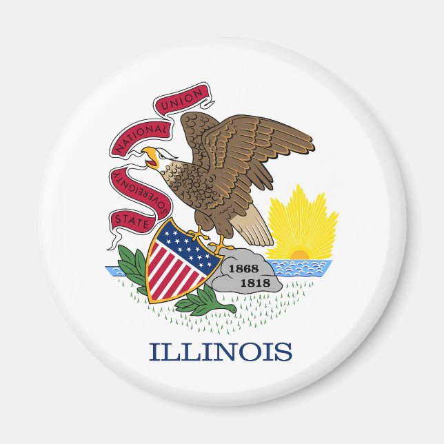 Imán Bandera del estado de Illinois (Frente)