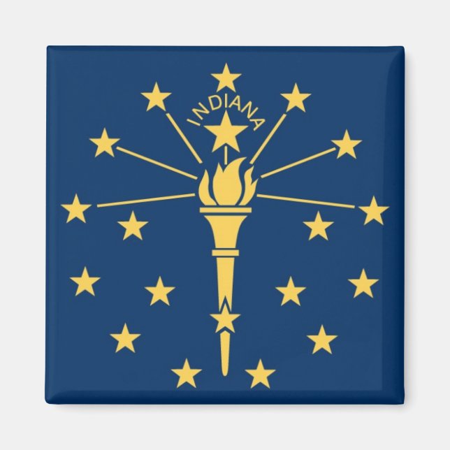 Imán Bandera del Estado de Indiana (Frente)