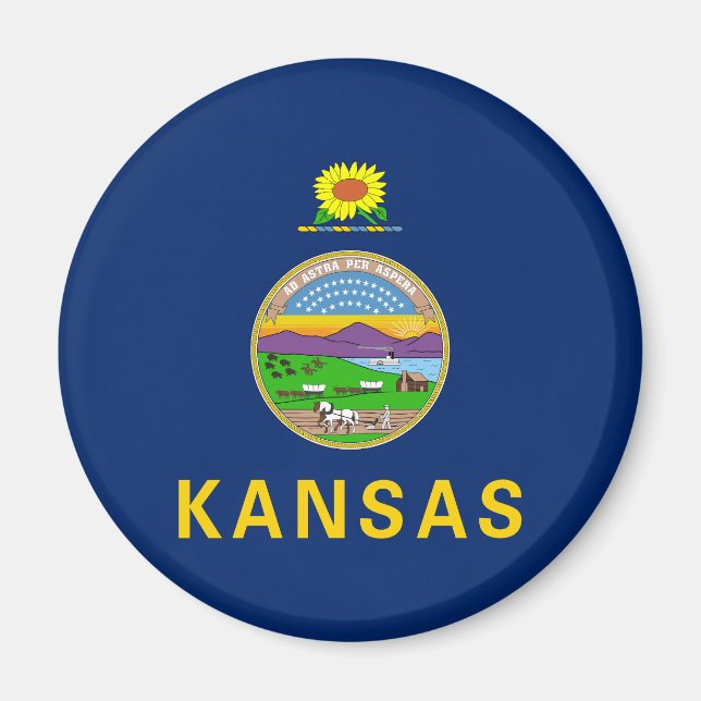 Imán Bandera del estado de Kansas (Frente)
