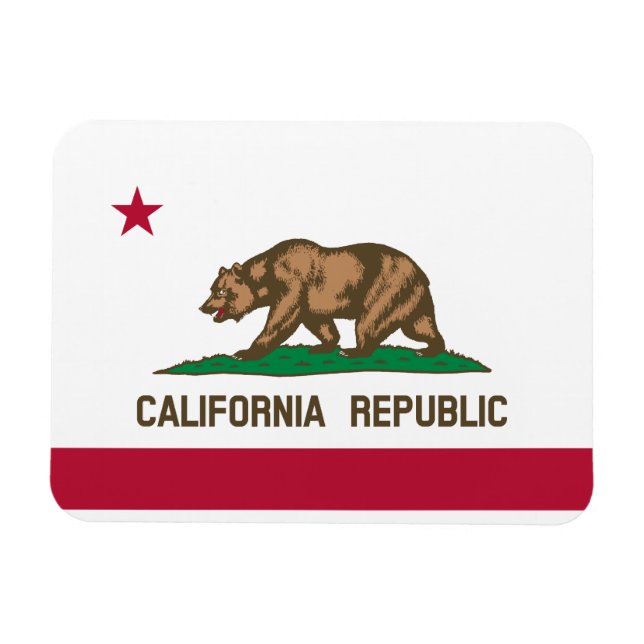 Imán Bandera del estado de la República de California (Horizontal)