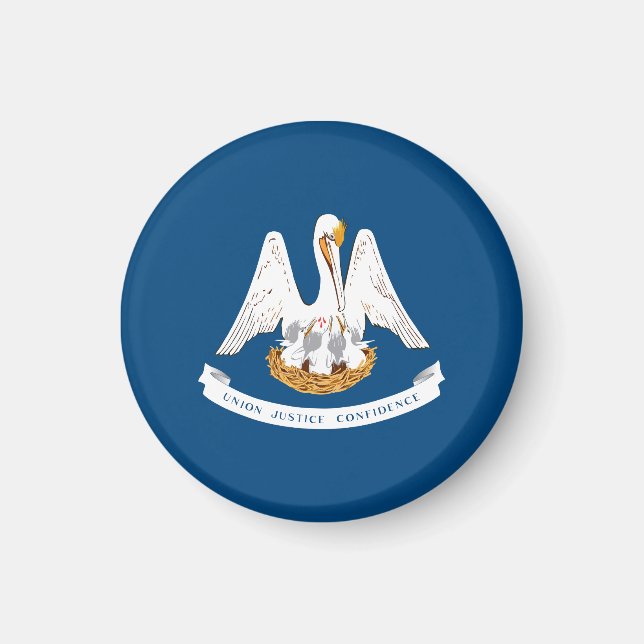 Imán Bandera del estado de Louisiana Estados Unidos (Frente)