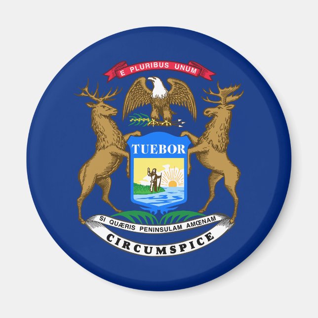 Imán Bandera del estado de Michigan (Frente)