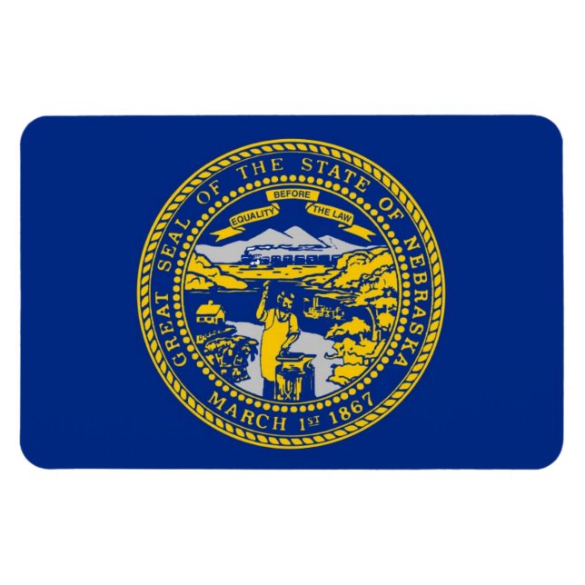 Imán Bandera del estado de Nebraska (Horizontal)